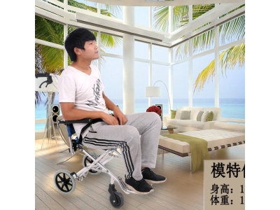 互康轮椅轻便简单铝合金旅行小折叠超轻老年小型老人儿童手推车图5