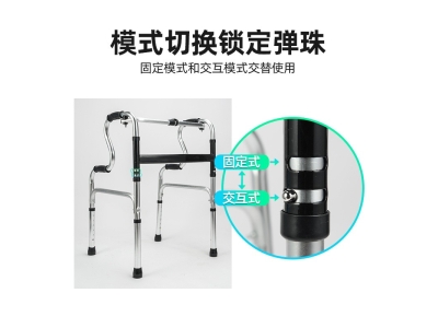 现货批发不锈钢助行器老年人助步器学步器四脚拐杖可折叠厂家供应图2
