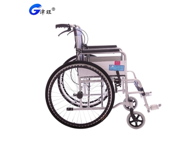 津旺轮椅 折叠轻便老人代步车软座加厚钢管残疾人 手推车便携轮椅图3
