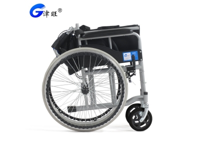 津旺 厂家批发 加厚钢管 超轻便携折背轮椅手推车老年人代步车图4