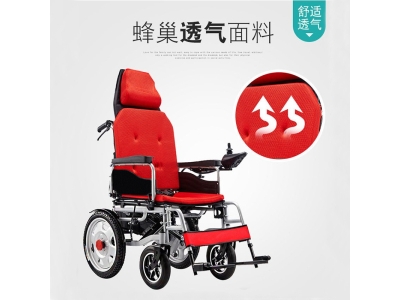 厂家发货外贸出口前轮10寸后轮16寸高靠背款电动轮椅图4