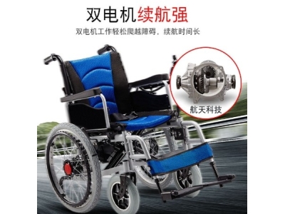 厂家发货外贸出口22寸大轮手自两用多功能型电动轮椅图4