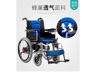 厂家发货外贸出口22寸大轮手自两用多功能型电动轮椅图3