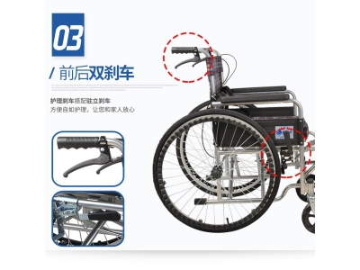 轮椅老人代步车手动自助轻便折叠轮椅便携残疾人手动代步车助力车图3