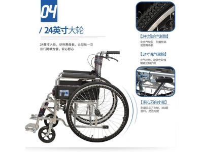 轮椅老人代步车手动自助轻便折叠轮椅便携残疾人手动代步车助力车图4