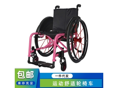 手动多功能运动轮椅电动驱动车头手动铝合金轮椅可折叠厂家图1