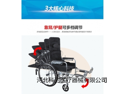 全躺 半躺 轮椅 手动折叠老人轻便轮椅车带坐便 老人代步车残疾人图2