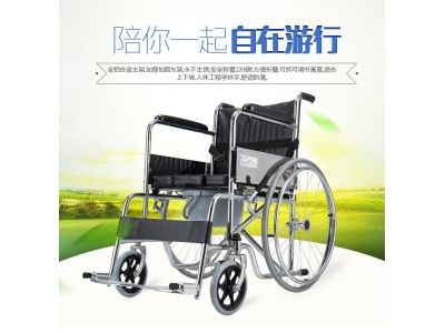 工厂直供折叠轻便带坐便轮椅老年人便携残疾人轮椅车手推代步车图2