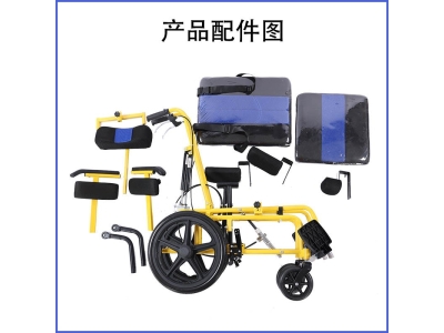 四液压杆调节儿童脑 瘫功能轮椅 儿童轮椅代步免充气功能轮椅图4