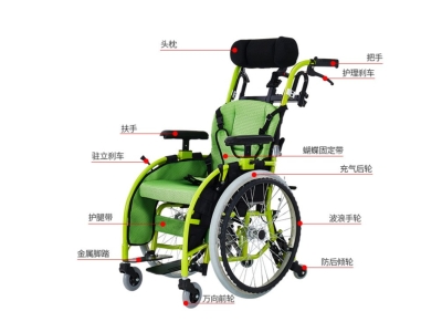 泰康儿童轮椅车折叠轻便小型便携残疾人手推车小孩铝合金手动轮椅图2