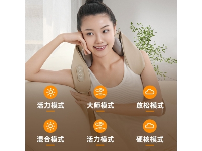 颈椎按摩仪揉捏热敷家用电动礼品斜方肌肩颈腰多功能按摩披肩批发图2