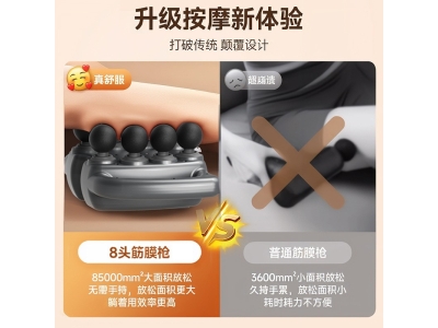 新款跨境八头筋膜枪专业级腰部背部小腿足高频震动深层肌肉按摩器图3