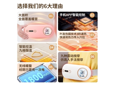 暖宫腰带大姨妈神器充电款热敷震动按摩仪家用腹部暖宫仪鸿蒙APP图3