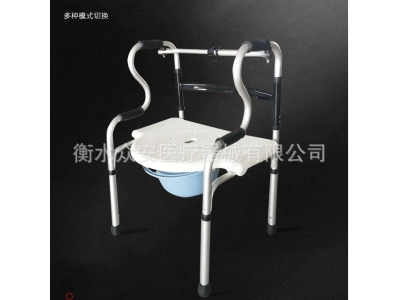 铝合金双弯助行器洗澡椅带坐板带坐便图2