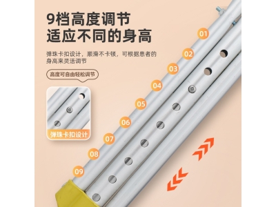 医用减震不锈钢拐扙骨折双拐腋下拐轻便拐棍残疾人弹簧减震拐杖图2