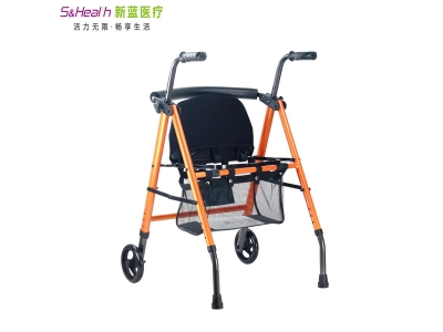 工厂直销 老人助步器可折叠步行器购物车四轮手推助行器买菜车图5